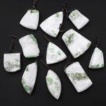 Natural Green Chrome Diopside Druzy Pendant Side Drilled Gemstone