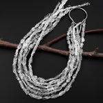 AAA Grade Super Clear Long Thin Natural Herkimer Diamond Quartz Beads 16" Strand