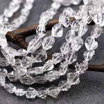AAA Super Clear Raw Natural Herkimer Diamond Quartz Nugget Beads 16" Strand