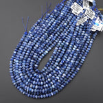 AAA Faceted Genuine Natural Kyanite 4mm 6mm 8mm Rondelle Beads 15.5" Strand