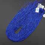 AAA Faceted Natural Blue Denim Lapis Thin Rondelle Beads 2mm 15.5" Strand