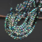 AAA Genuine Abalone Shell 10mm Heart Beads Iridescent Rainbow flashes 15.5" Strand