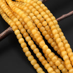 Natural Golden Honey Yellow Calcite 8mm Rounded Barrel Beads 15.5" Strand