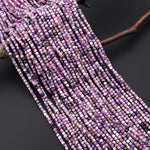 Faceted Genuine Natural Russian Purple Charoite 3mm Cube Beads Gemstone 15.5" Strand