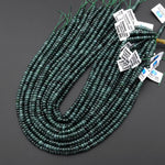 AAA Natural Guatemalan Dark Blue Green Jade Smooth Rondelle 6mm Beads 15.5" Strand