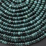 AAA Natural Guatemalan Dark Blue Green Jade Smooth Rondelle 6mm Beads 15.5" Strand