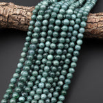 Rare AAA Natural Guatemalan Green Jade 6mm 8mm Smooth Round Beads 15.5" Strand