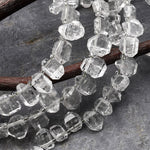 Extremely Rare AAA Grade Super Clear Natural Herkimer Diamond Quartz Top Side Drilled Flat Teardrop Beads Double Pointed Quartz 16" Strand