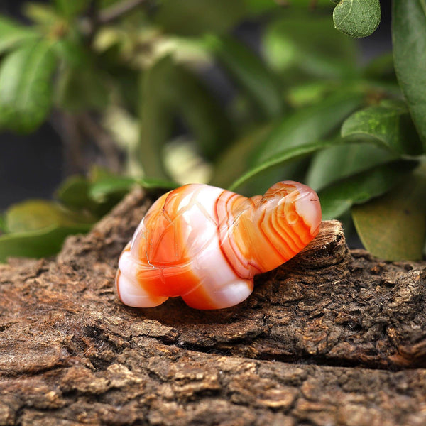Hand-Carved Natural Orange Red Carnelian Turtle Figurine Crystal Miniature A22