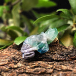 Hand-Carved Natural Fluorite Turtle Figurine Crystal Miniature