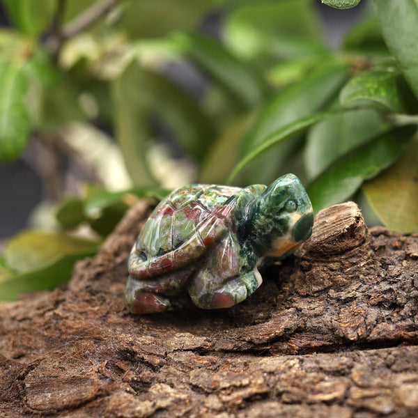 Hand-Carved Natural Indian Agate Turtle Figurine Crystal Miniature A2