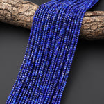 Natural Blue Lapis Faceted 2mm Cube Gemstone Beads 15.5" Strand