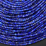 Natural Blue Lapis Faceted 2mm Cube Gemstone Beads 15.5" Strand
