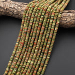 Natural Unakite Thin Rondelle 6mm Gemstone Beads 15.5" Strand