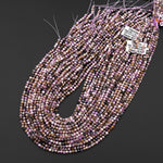 Faceted Real Natural Russian Purple Charoite 3mm Round Beads Gemstone 15.5" Strand