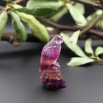Hand-Carved Natural Candy Fluorite Eagle Figurine Crystal Miniature 2"