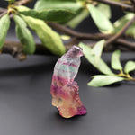 Hand-Carved Natural Candy Fluorite Eagle Figurine Crystal Miniature 2"