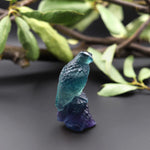 Hand-Carved Natural Candy Fluorite Eagle Figurine Crystal Miniature 2"