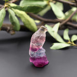 Hand-Carved Natural Candy Fluorite Eagle Figurine Crystal Miniature 2"