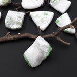 Natural Green Chrome Diopside Druzy Pendant Side Drilled Gemstone