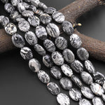 AAA Natural Gray Map Stone Jasper 10x14mm Smooth Oval Beads 15.5" Strand