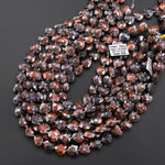 Faceted Natural Feldspar Granite Heart Beads 14mm Gemstone 15" Strand
