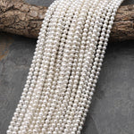 Classic Genuine Natural White Freshwater 4mm Round 15" Strand