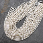 Classic Genuine Natural White Freshwater 4mm Round 15" Strand