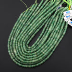 AAA Natural Green Aventurine 6mm Smooth Heishi Rondelle Beads 15.5" Strand