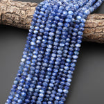 AAA Faceted Genuine Natural Kyanite 4mm 6mm 8mm Rondelle Beads 15.5" Strand