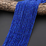 AAA Faceted Natural Blue Denim Lapis Thin Rondelle Beads 2mm 15.5" Strand