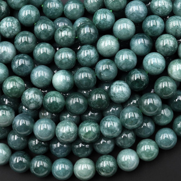 Rare AAA Natural Guatemalan Green Jade 6mm 8mm Smooth Round Beads 15.5" Strand