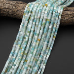 Natural Amazonite Smooth Square Dice Cube Beads 4mm 15.5" Strand