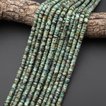 AAA Natural African Turquoise Smooth Thin Heishi Beads 6mm Gemstone 15.5" Strand