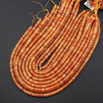 AAA Natural Orange Aventurine 4mm 6mm Smooth Thin Heishi Rondelle Beads 15.5" Strand