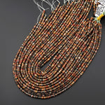 Natural Red Creek Jasper Beads 4mm Smooth Thin Heishi Rondelle Disc Aka Multicolor Picasso Jasper 15.5" Strand
