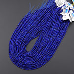 AAA Faceted Natural Blue Lapis Rondelle Beads 3mm 15.5" Strand