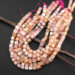 Natural Peach Aventurine 8mm Smooth Cube Dice Gemstone Beads 15.5" Strand