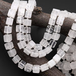 Natural Rock Quartz 8mm Smooth Cube Dice Beads 15.5" Strand