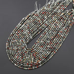 AAA Natural African Bloodstone 4mm Thin Heishi Rondelle Beads 15.5" Strand
