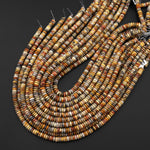 Natural Yellow Crazy Lace Agate Thin Rondelle 6mm Gemstone Beads 15.5" Strand