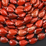 Natural Red Jasper Teardrop Beads Vertically Drilled 10x14mm Gemstone 15.5" Strand