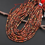 AAA Faceted Natural Red Creek Jasper Beads 6mm hexagon Heishi Rondelle 15.5" Strand