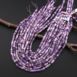 AAA Faceted Natural Purple Lepidolite Beads 6mm hexagon Heishi Rondelle 15.5" Strand