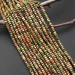 AAA Faceted Natural Unakite Beads 6mm hexagon Heishi Rondelle 15.5" Strand
