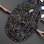 AAA Faceted Natural Blue Tiger's Eye Beads 6mm hexagon Heishi Rondelle 15.5" Strand