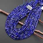 AAA Faceted Natural Blue Lapis Beads 6mm hexagon Heishi Rondelle 15.5" Strand