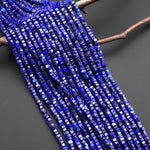 AAA Faceted Natural Blue Lapis Beads 6mm hexagon Heishi Rondelle 15.5" Strand