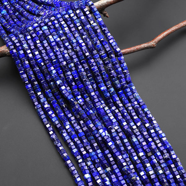 AAA Faceted Natural Blue Lapis Beads 6mm hexagon Heishi Rondelle 15.5" Strand
