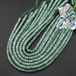AAA Natural Burmese Jade Smooth Heishi Rondelle 7mm 8mm Gemstone 15.5" Strand